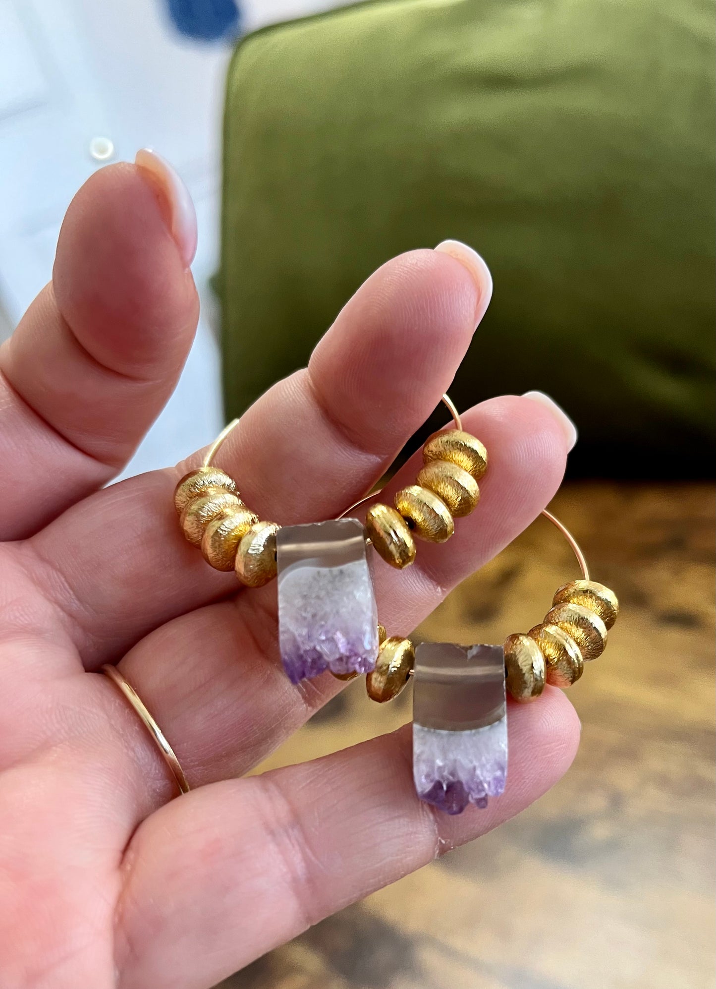 Amethyst Stalactite Slice Hoop