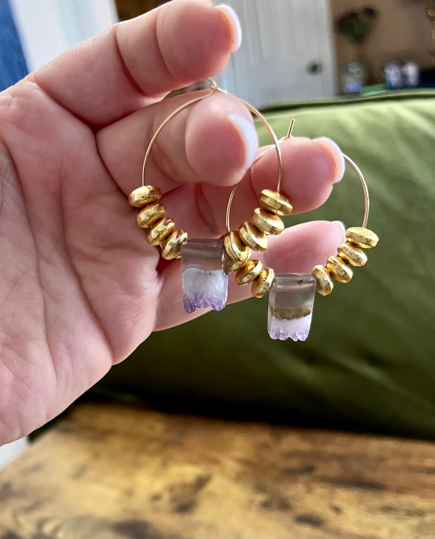 Amethyst Stalactite Slice Hoop